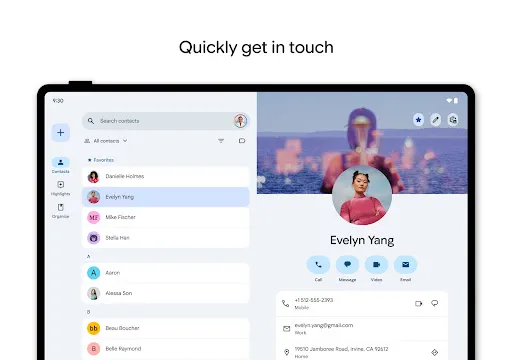 Contacts screenshot