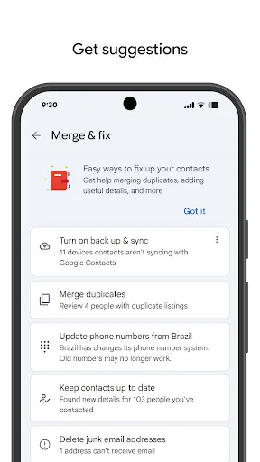 Contacts screenshot