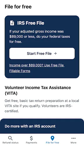 IRS2Go screenshot