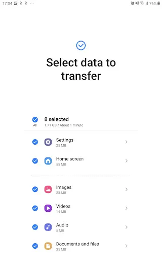 Samsung Smart Switch Mobile screenshot