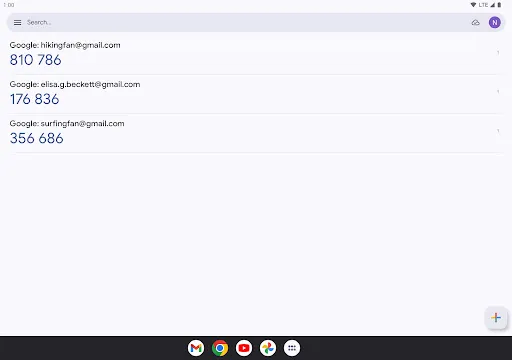 Google Authenticator screenshot