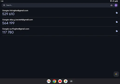 Google Authenticator screenshot