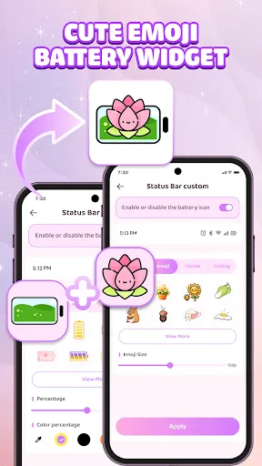 Emoji Battery Icon Customize screenshot